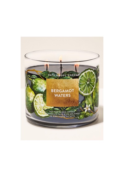 Bath & Body Works Bergamot Waters Büyük Mum Beyaz