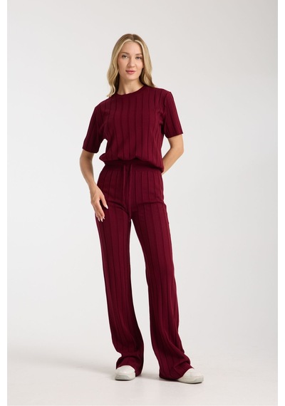 Çizgili Relax Fit İkili Takım Dnv-000019 Bordo