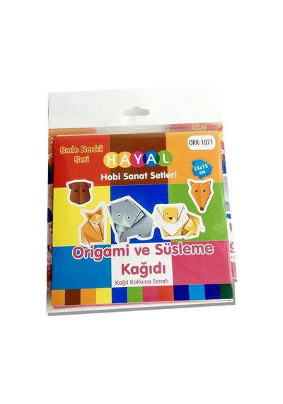 Hayal Origami Kağıdı 30 Lu Paket - Sade Renkli Origami Kağıt Seti