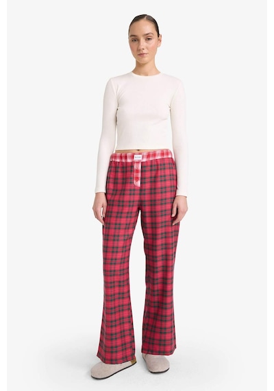 Defacto Regular Fit Flanel Kareli Pijama Altı-fall İn Love G1604ax25wngn380 Yeşil-gn380