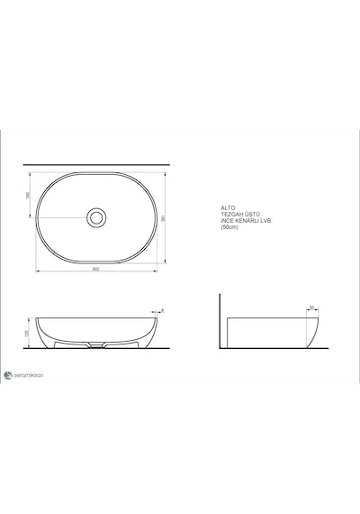 Alto Lavabo Mat Antrasit 50 Cm