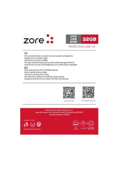 Zore 3.0 Micro Metal Otg 32 Gb