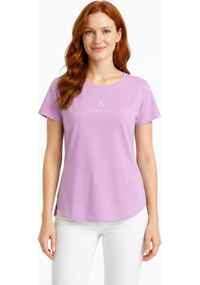 Neden Tekstil Kadın Basic & Baskılı Yuvarlak Yaka T-shirt - Pembe