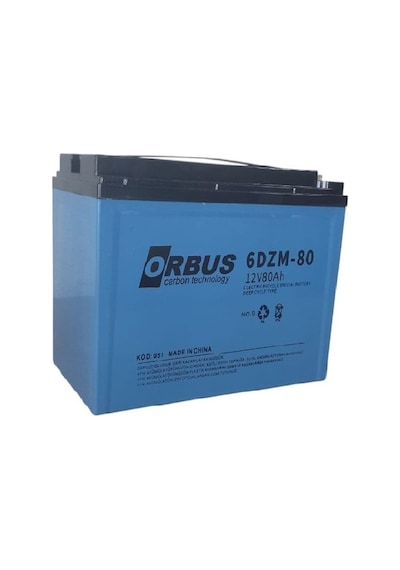 Orbus 12v 80 Amper Jel Elektrikli Bisiklet E-bike Aküsü Ebatlar : 223x121x174 2025 Üretim