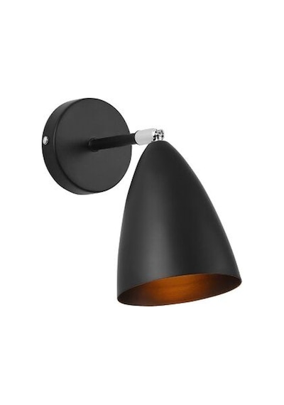 Rsylight Metal Mafsallı Siyah 180 Derece Hareketli Rustik Duvar Aplik Siyah