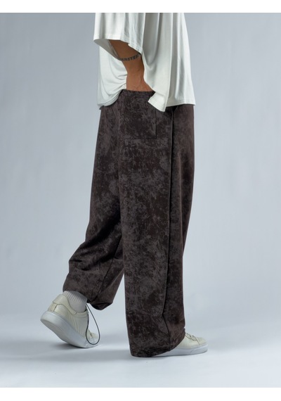 Cocopelli Paça Ayarlamalı Desenli Kahverengi Erkek Baggy Pantolon Coc3352