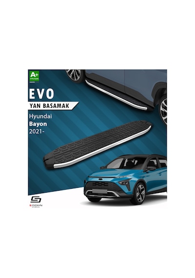 S-dizayn Hyundai Bayon Evo Krom Yan Basamak 173 Cm 2021-2024 A+ Kalite