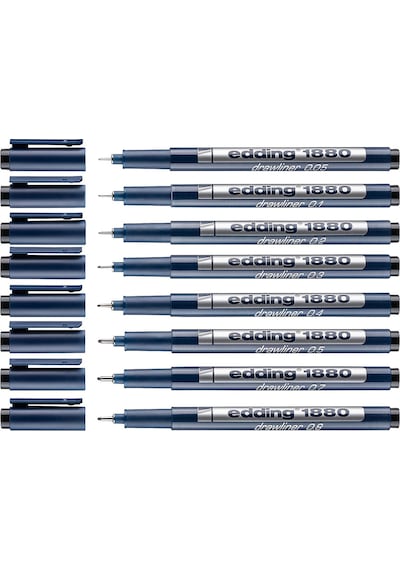 Edding 1880 Teknik Çizim Kalemi Siyah 0.1 Mm