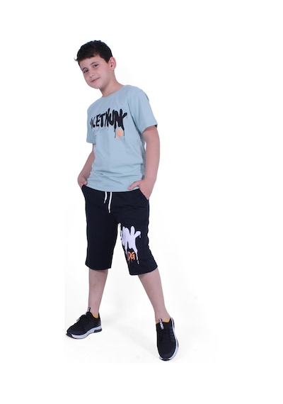 Fyk Kids Dg-nuk Yazı Baskılı Erkek Çocuk Yazlık Takım Mint Yeşili