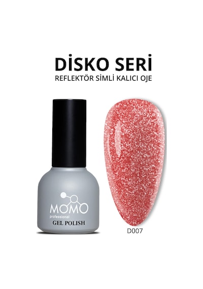 Momo Professional Disco Kalıcı Oje D007 Kırmızı Reflective Flash Gel Polish 10 Ml