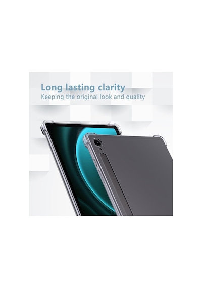 Samsung Galaxy Tab S9 Fe 10.9 Inç Uyumlu Kılıf Şeffaf Köşe Korumalı Darbeye Dayanıklı Tablet Kapak Arka Kapak