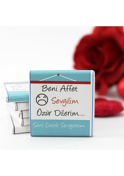 Dark Brown Beni Affet SEVGİLİM Yazılı Madlen Çikolata 72 Adet