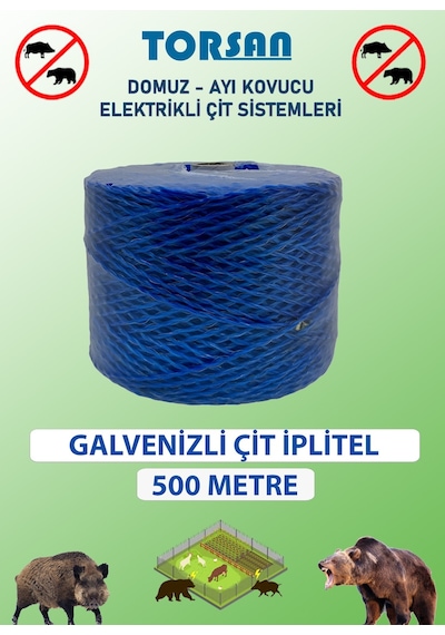 Elektirikli Çit 500 Metre Çift Örgülü Galvanizli Tel + İp