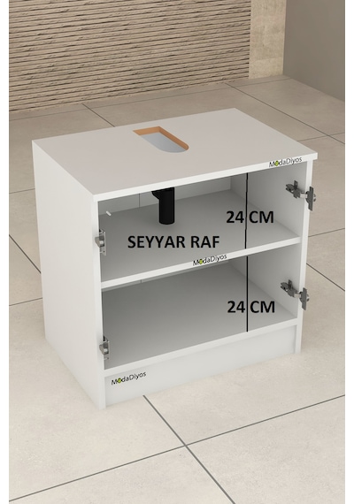 Rodelisa Lavabo Altı Dolap 00 % Mdf Çanak Lavabo Uyumlu - Banyo Dolabı Beyaz