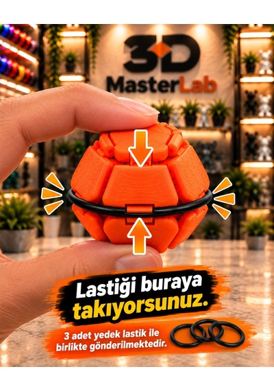 Zıplayan Stres Topu Clicker Stres Topu Lastik Mekanizmalı 3d Baskı Mekanik Fidget Oyuncak - Hoplaç - Zıplaç Ms-2