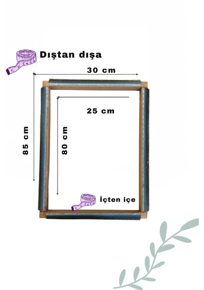 80x25cm Kombinasyon Özellikli Punch Ve Tüm Nakışlara Uygun İğneli/telli Ahşap Kasnak Kılıf Hediye