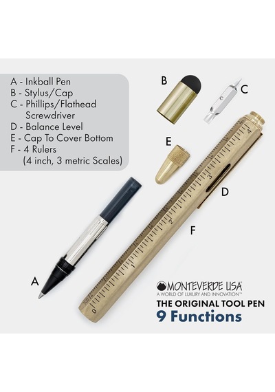Monteverde Tool Pen Serisi Mv35482 Rb Multifunction Gold Roller K Çok Renkli
