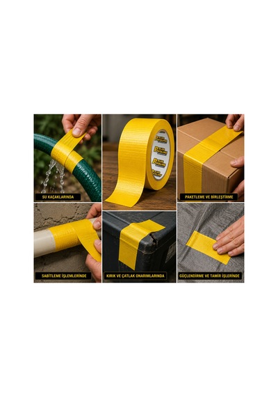 Pro Plus Sarı Tamir Bandı 48 Mm X 10 Metre Güçlü Yapışkanlı Dayanıklı Onarım Bandı Diğer