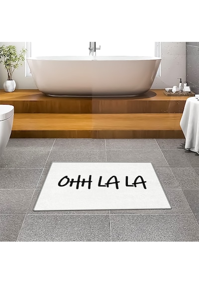 Evaşk Banyo Paspası İpeksi Kadifemsi Halı Yüzey Kaymaz Taban 40x60 BM03240B Beyaz