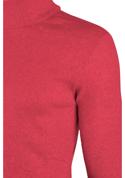 Erkek Nar Çiçeği Balıkçı Yaka Boğazlı Slim Fit Kazak Nar Çiçeği
