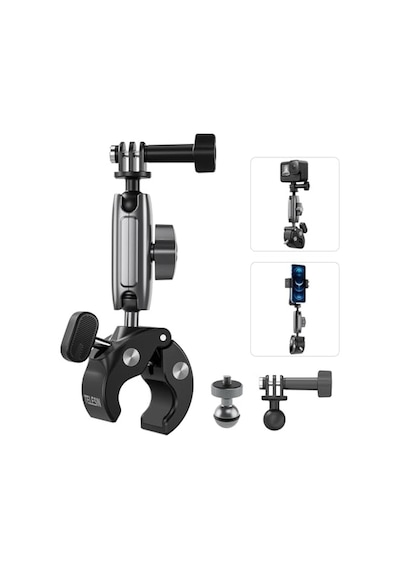 Gidonu Bisiklet Montaj Kelepçeleri Için Hero 13 12 11 10 9 Djı Osmo Action 5 Pro 4 3 360 Çift Top Başlı Kelepçe T Diğer