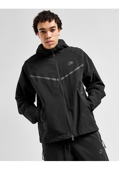 Nike Tech Woven Windrunner Full-zip Hooded Erkek Ceket İnce Hafif Kumaş Relax Kalıp-sportxstore Siyah
