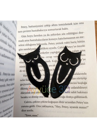 Ayyüce 3d, Harry Potter Baykuş Kitap Ayracı , 2'li Set, Siyah