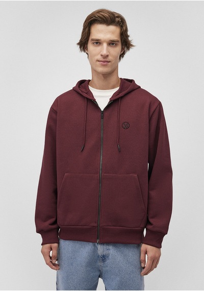 Mavi - Kapüşonlu Fermuarlı Bordo Basic Sweatshirt 066979-70426 Bordo