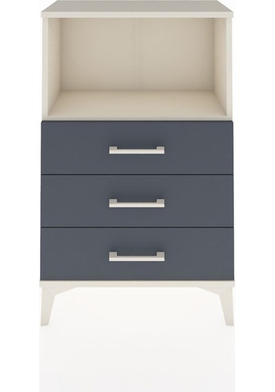 Arges Komodin Tek Raflı 3 Çekmeceli 60x30x96 Aytaşı-antrasit Aytaşı