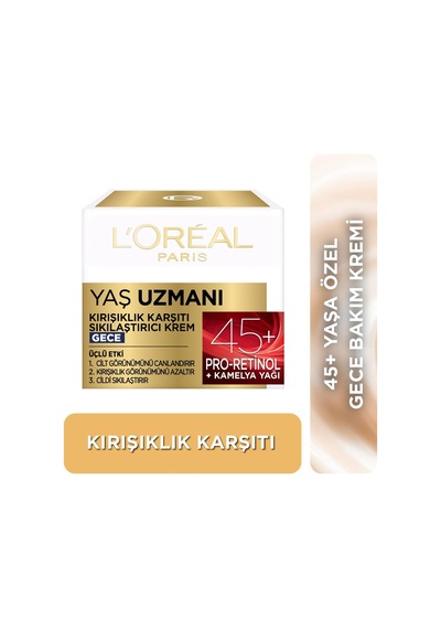 Lexroo Yaş Uzmanı 45+ Kırışıklık Karşıtı Sıkılaştırıcı Gece Kremi