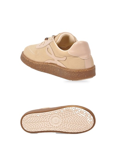 Ayakmod Kadın Bej Şık Rahat Bağcıklı Casual Yürüyüş Spor Ayakkabı Sneaker 669253