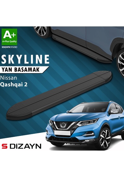 S-dizayn Nissan Qashqai 2 Skyline Siyah Yan Basamak 173 Cm 2014-2021 A+ Kalite
