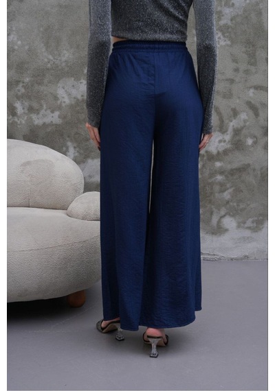 Rawea Kadın Modal Kumaş Etek Pantolon - Oversize & Geniş Paça Mavi