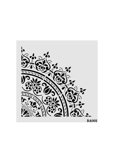 Kk Swords Stencil Tasarım Da002 Damask Duvar Ahşap Cam Boyama Deseni