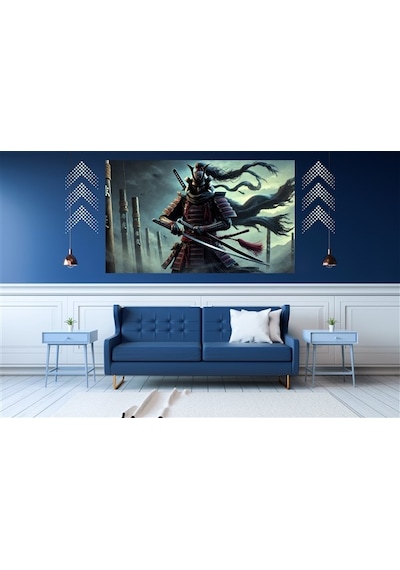 Ti-play Kara Ve Deniz 60x90cm Modern Samuray Pvc Çerçevesiz Tablo