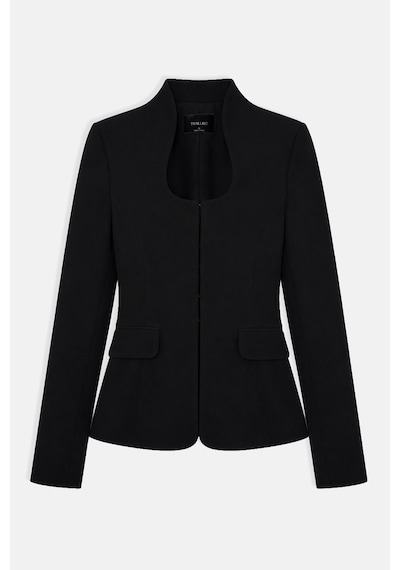 Thalure Kadın Siyah Dik Yakalı Fit Blazer