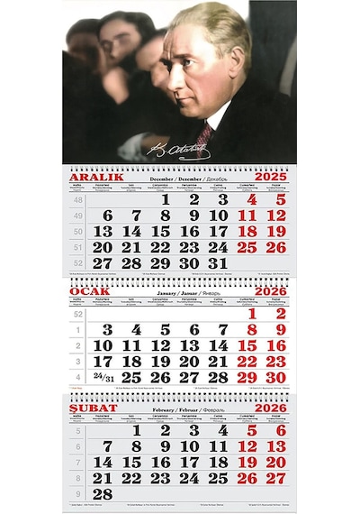 2026 Yılı Gemici Takvimi-atatürk Jumbo Boy Takvim