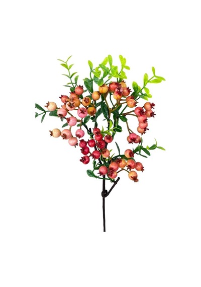 Yapay Çiçek Nar Kokina Dalı 38cm Red Berry Kırmızı