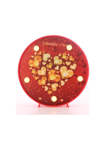 Dekoratif Led Lamba 3d Led Lamba Gold Kalp Temalı