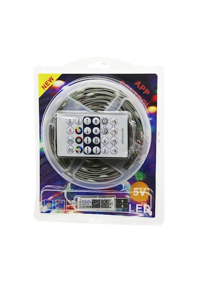 9mt Kumandalı - Usb Li Rgb Şerit Led 0.4w/m - 20lm/led -20+5