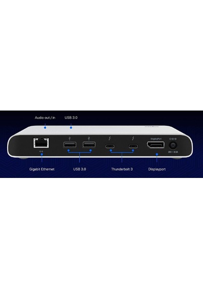 Elgato Thunderbolt 3 Dock, 85w, 3 X Usb3.0, 2 X Thunderbolt 3, 1 X Display Port, Gigabit Ethernet, 3.5mm Kulaklık Ve Mikrofon Girişi, Windows Ve Mac U