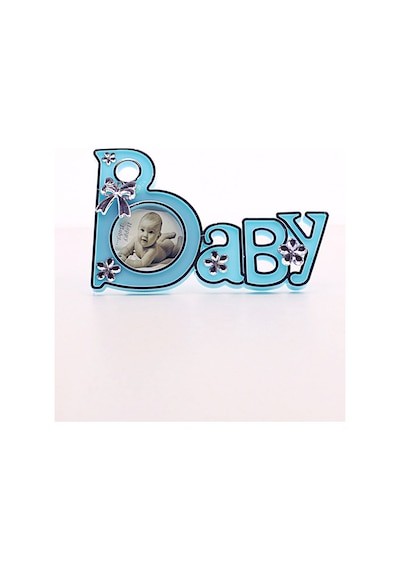 2 Adet Baby Yazılı Sevimli Mini Resim Çerçevesi Mavi