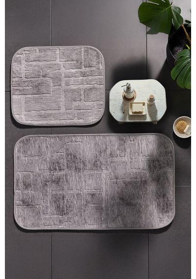 Barite 2'li Banyo Paspası Gri