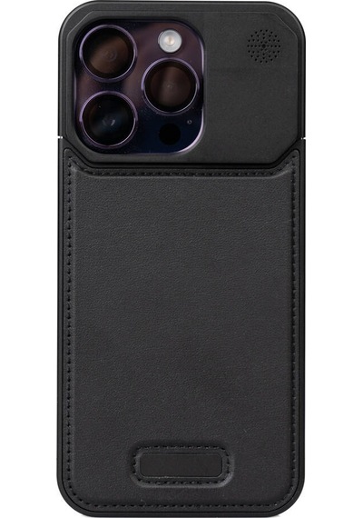 Apple Uyumlu iPhone 15 Pro Max Kılıf M-safe Şarj Özellikli Mekanizmalı Koku Hazneli Zore Mostar Kapak Siyah
