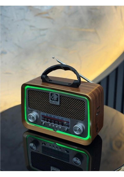 Everton Rt-654 Nostaljik Led Işıklı Radyo Fm / Am / Sw Destekli Retro Tasarım Taşınabilir Radyo Fenerli 3 Band Radio