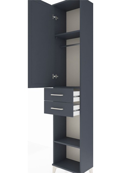 Arges Dolap 3 Raflı 2 Çekmeceli Tek Askılı 44x30x221 Antrasit-antrasit Antrasit Arges Dolap 3 Raflı 2 Çekmeceli Tek Askılı 44x30x221 Antrasit-antrasit Antrasit