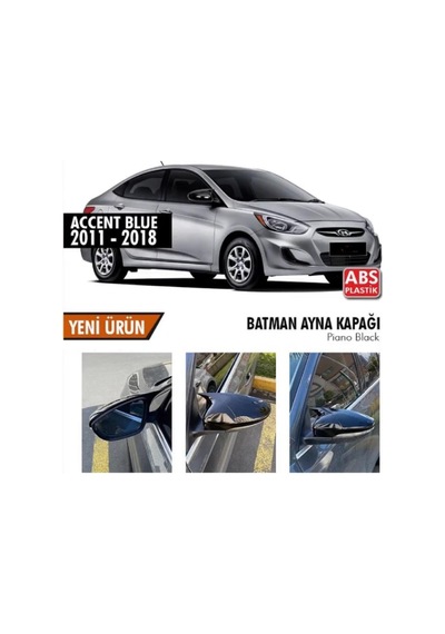 Hyundai Accent Blue Sinyalli Batman Yarasa Ayna Kapağı Piano  Blac
