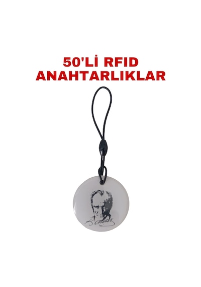 Sr-604 A Yazılabilir Ve Kopyalanabilir Rfıd Proximity Anahtarlık 125 Khz Atatürk Tasarımlı Keyfob 50 Adet