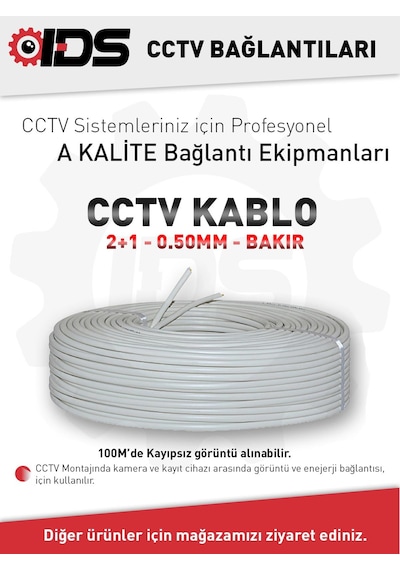 A - 2+1 Cctv Kamera Kablosu 0.50Mm Bakır 100M