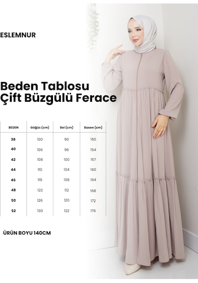 Eslemnur Hac Ve Umrelik Büzgü Detaylı Medine Ipeği Ferace Siyah